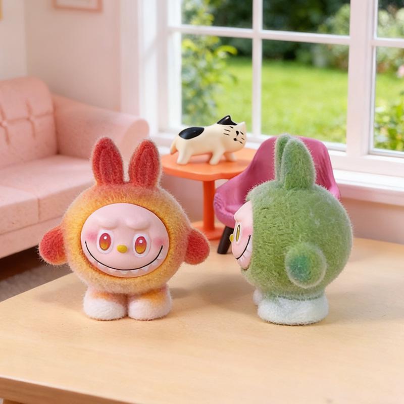 Cute Egg-shaped Flocked Rabbit Doll - Eye-catching DIY Resin Ornament for Live Stream Sales