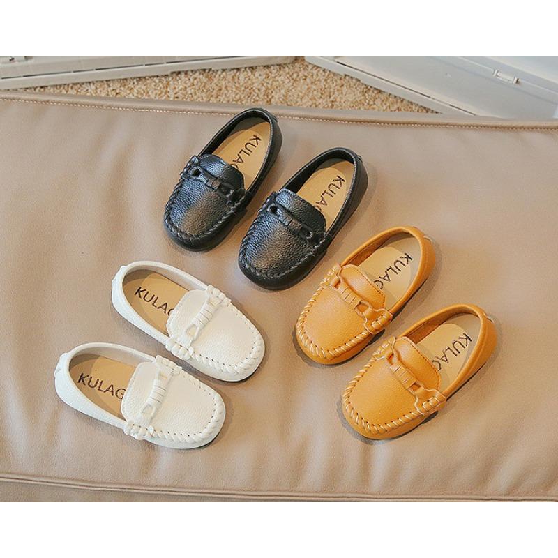 Korean Version of Casual Children's Bean Shoes Soft Soles Set Foot Baby Shoes Autumn New Boy Leather Shoes A Slip-on