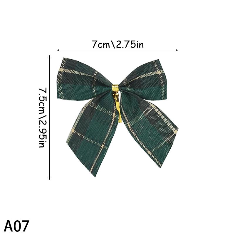 2pcs Buffalo Plaid Bows for Christmas Decorations Christmas Tree Ornaments New Year Noel Navidad Decor Birthday Gift DIY Bow