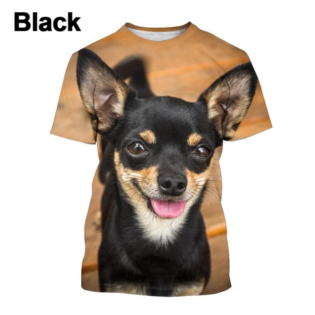 Chihuahua Dog T-Shirt 3D Printed Dog T-Shirt Fun Short Sleeve Cute Top for Boys