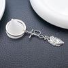 Creative Gothic Silver Heart ECG Zinc Alloy Keychain Pendant