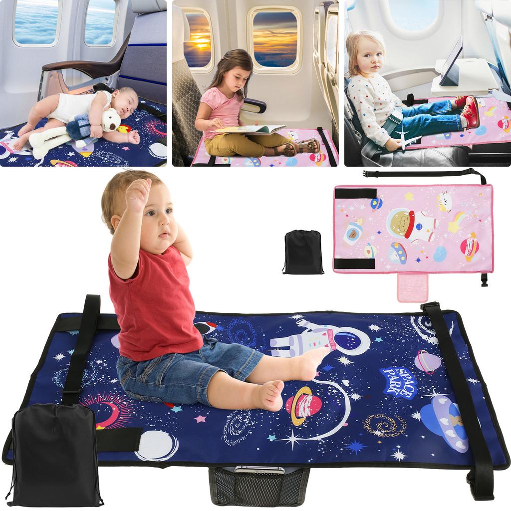 Kids Airplane Footrest Portable Kids Airplane Seat Extender Colorful Airplane Foot Hammock Breathable Toddler Airplane Bed
