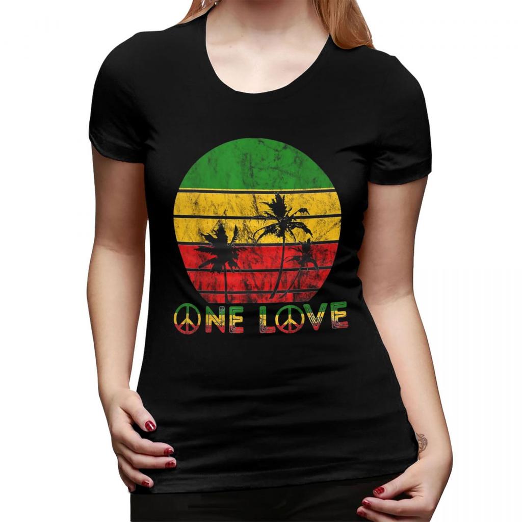 Harajuku Vintage Style Arts Bob Marley One Love TShirt for Women ONeck Streetwear T Shirts Womens Tees Short Clothes Tops