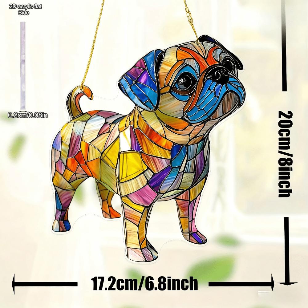 Gothic Abstract Art Style Acrylic Dog Animal Pendant Decoration New Dog Pendant Home Window Decorative Ornaments, Sun Catcher