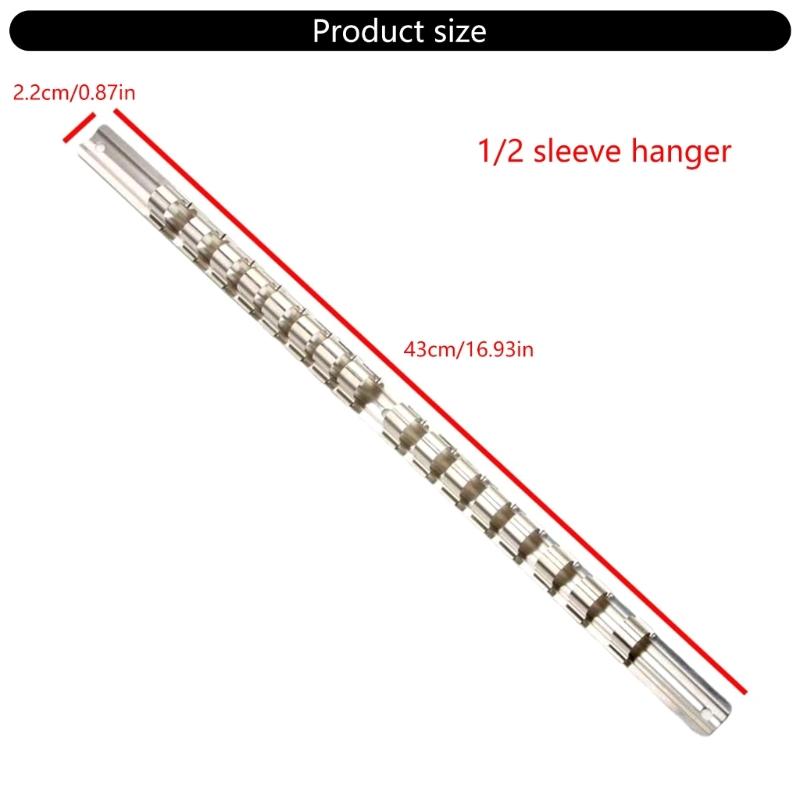 Steel Socket Rack Holder Tool Organizer Wall Mounted Socket Rail Holder Simple Installs for Garage & Workshop Storage