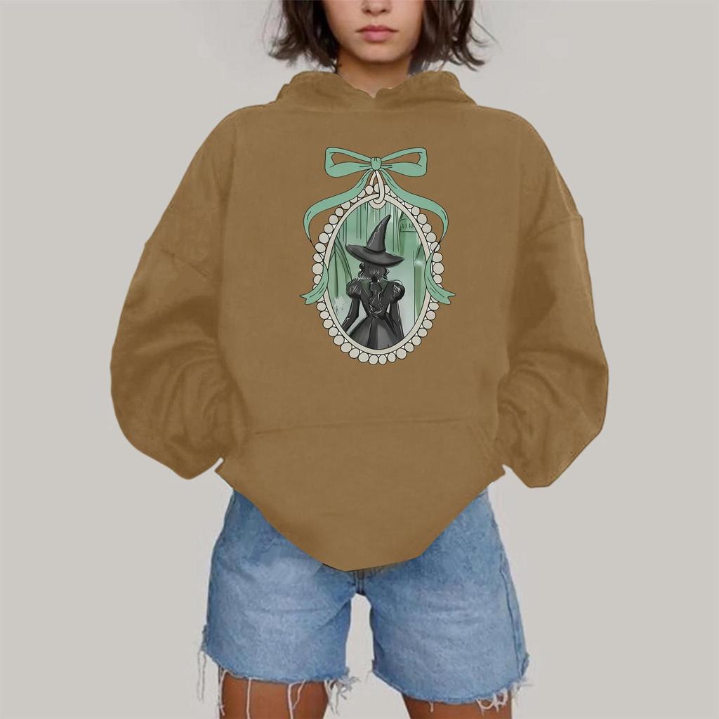 Damen Modisches Lässiges Kapuzen-Langarm-Sweatshirt mit Aufdruck