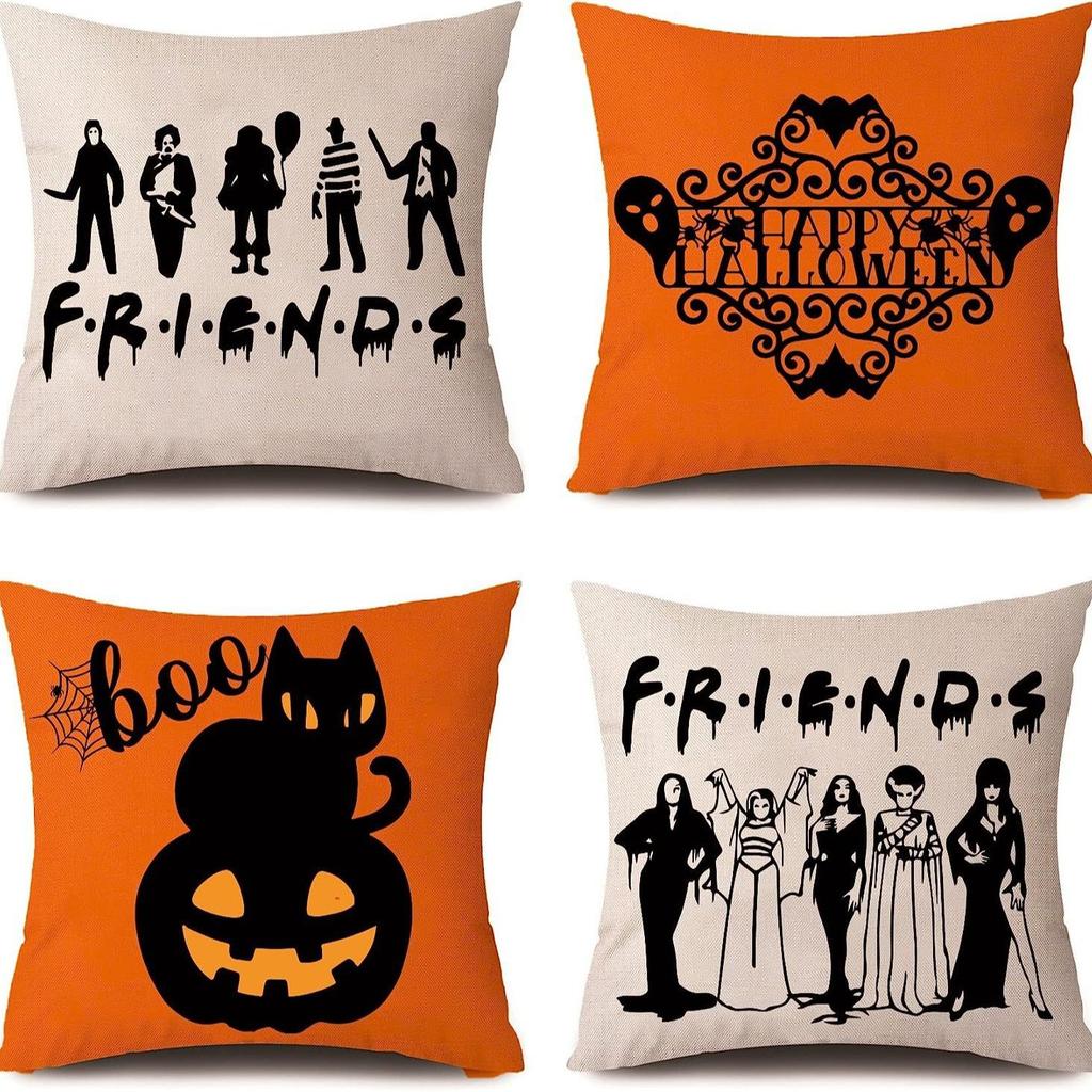 New Funny Pumpkin Print Pillowcase Halloween Home Sofa Decoration Cushion Cover Bedside Pillow
