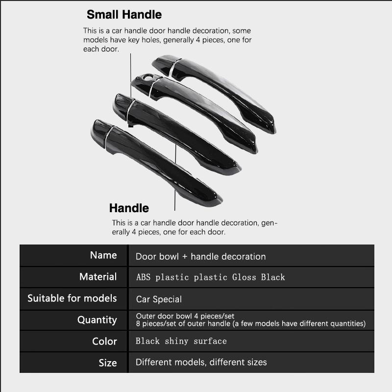 For Ford Explorer Classic U502 2011~2018 Smart Door Handle Cover Gloss Black Car Exterior Decorate Auto Accessories Stickers