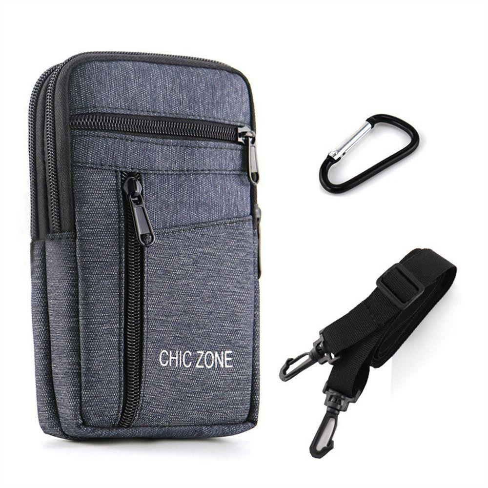 

с Поясом Мужской Чехол для Телефона Водонепроницаемая Сумка для Мобильного Телефона Поясная Сумка для Телефона Для Хранения Телефона на Открытом Воздухе Dark blue-Double