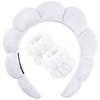 Sponge Spa Headband with Wristbands for Washing Face Wide Padded Headband Skin Care Makeup Removal Shower for Women Girls