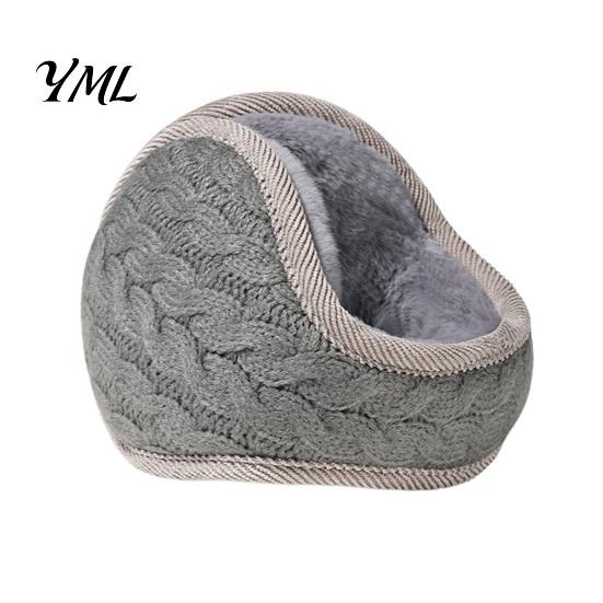 Adjustable Fuzzy Earmuffs Winter Ear Muffs for Women Men, Foldable with Thickened Cozy Protectors Plush Lining, Soft Knit Thermal Warmers Outdoor