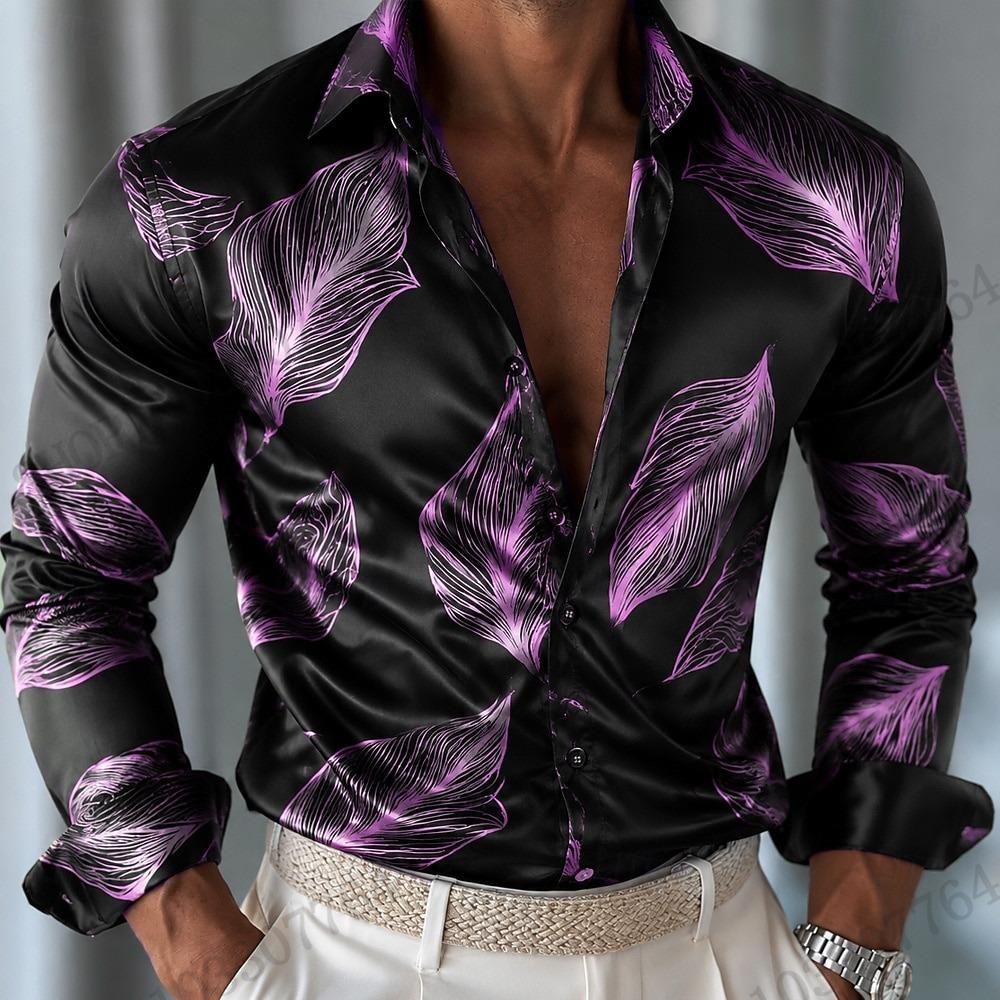 Baroque Satin Long Sleeve Shirt Royal