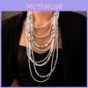 Multilayered Metal Chain Necklace For Women With Geometric Design And Winter Style