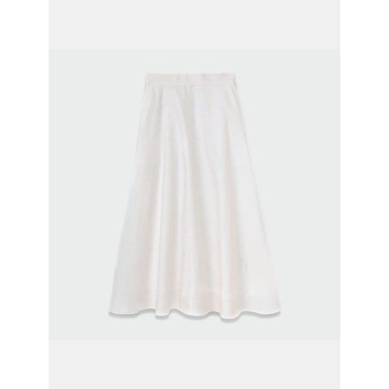 PLST Plaste Grosgrain Flare Long Skirt White