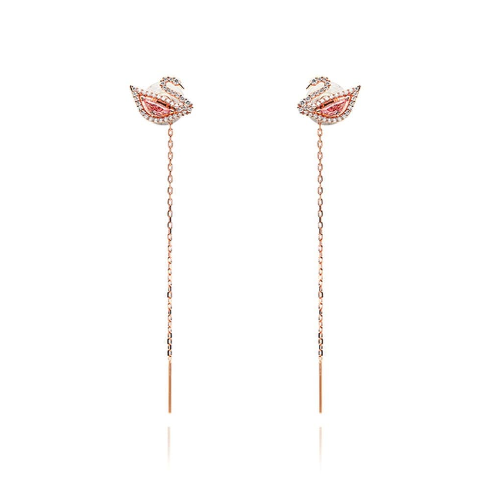 Swarovski 5469990 Swan Dazzling Pink Pearl Drop Earrings