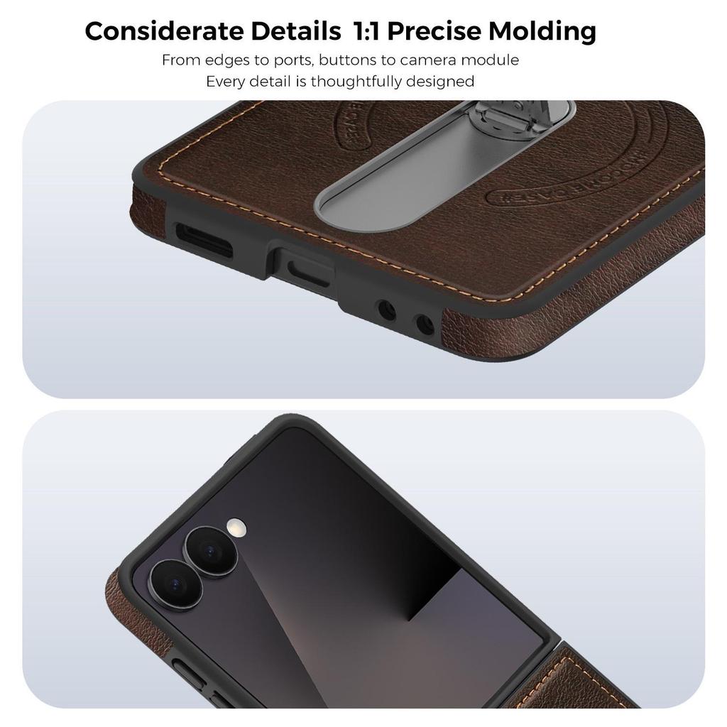 Samsung Z Flip 7/6/5/4/3 Kožené Magnetické 360° Otočné Stojánkové Pouzdro