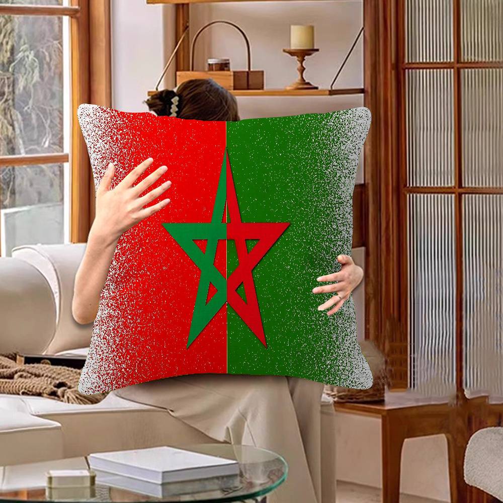 Morocco Map Flag Cushion Cover Decorative Pillow Sofa Home Decor Case Pillow Cases