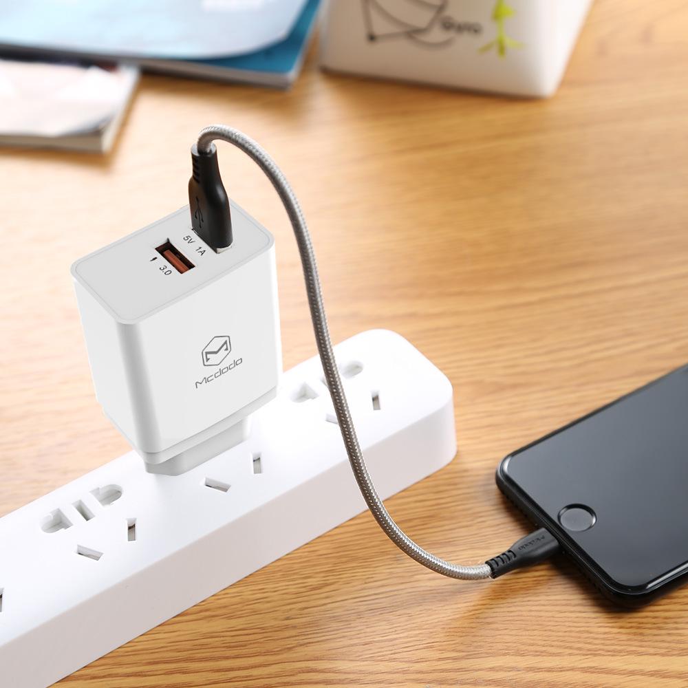 

Maidodo Dual Port QC3.0 USB Charger, 5V1A, European Standard, Universal for Apple & Android Devices. European Standard (White)