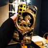Shiny Gold Plated Kirin phone case glass s25 ultra case s26 ultra case for Samsung Galaxy S26 S25 S24 S23 S22 FE Ultra Plus