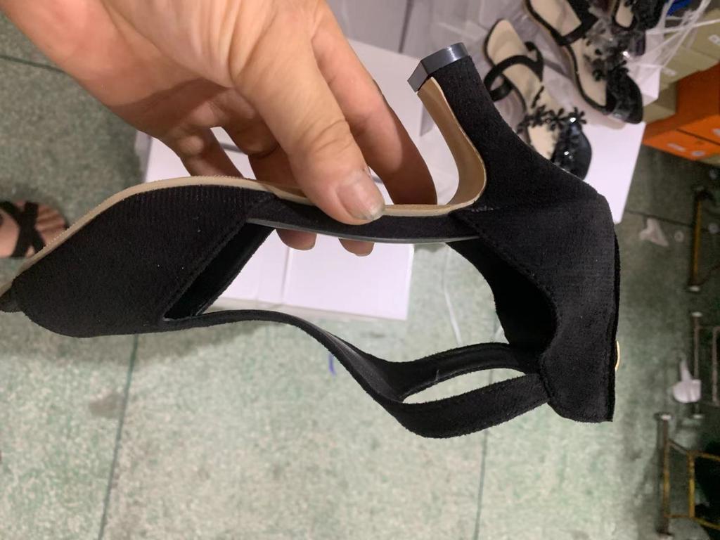 European and American Simple and Fashionable Rear Zipper Bag Heel Fish Mouth Shoes Women's Summer Foreign Trade Large Size Side Space Thin Heel Roman