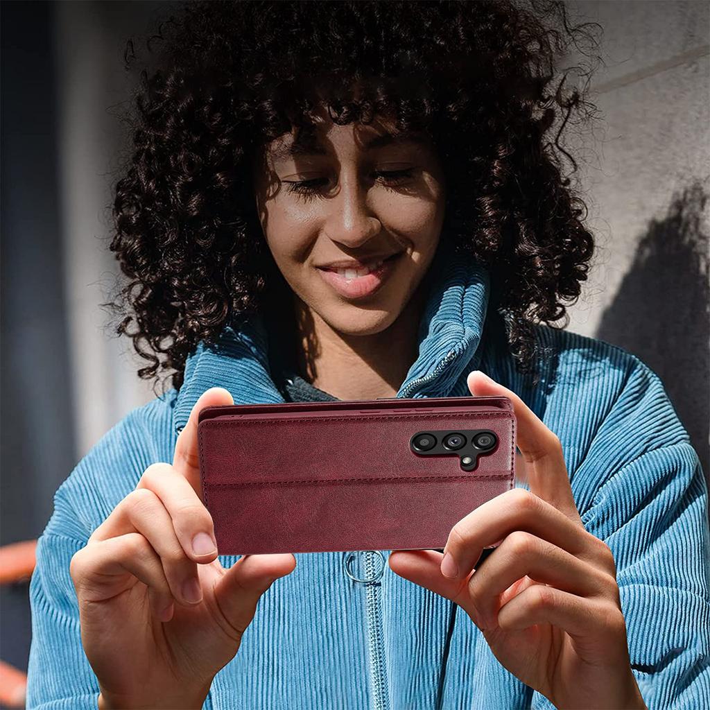 LC.IMEEKE For Samsung Galaxy S24+ Leather Case RFID Blocking Card Slots Phone Cover