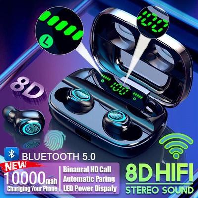 TOPP 8D Surroundlyd TWS Ørepropper Trådløse Bluetooth 5.0 Stereo Ørepropper Sport Vanntette Hodetelefoner