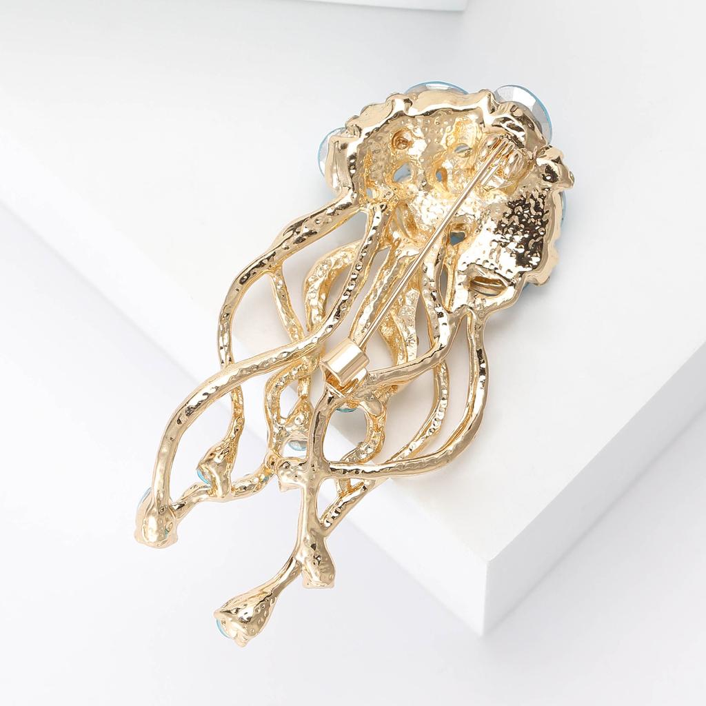 Animal Jellyfish Beautiful Brooch Ocean High-End Luxury Pin Suit Coat Accessories Gift