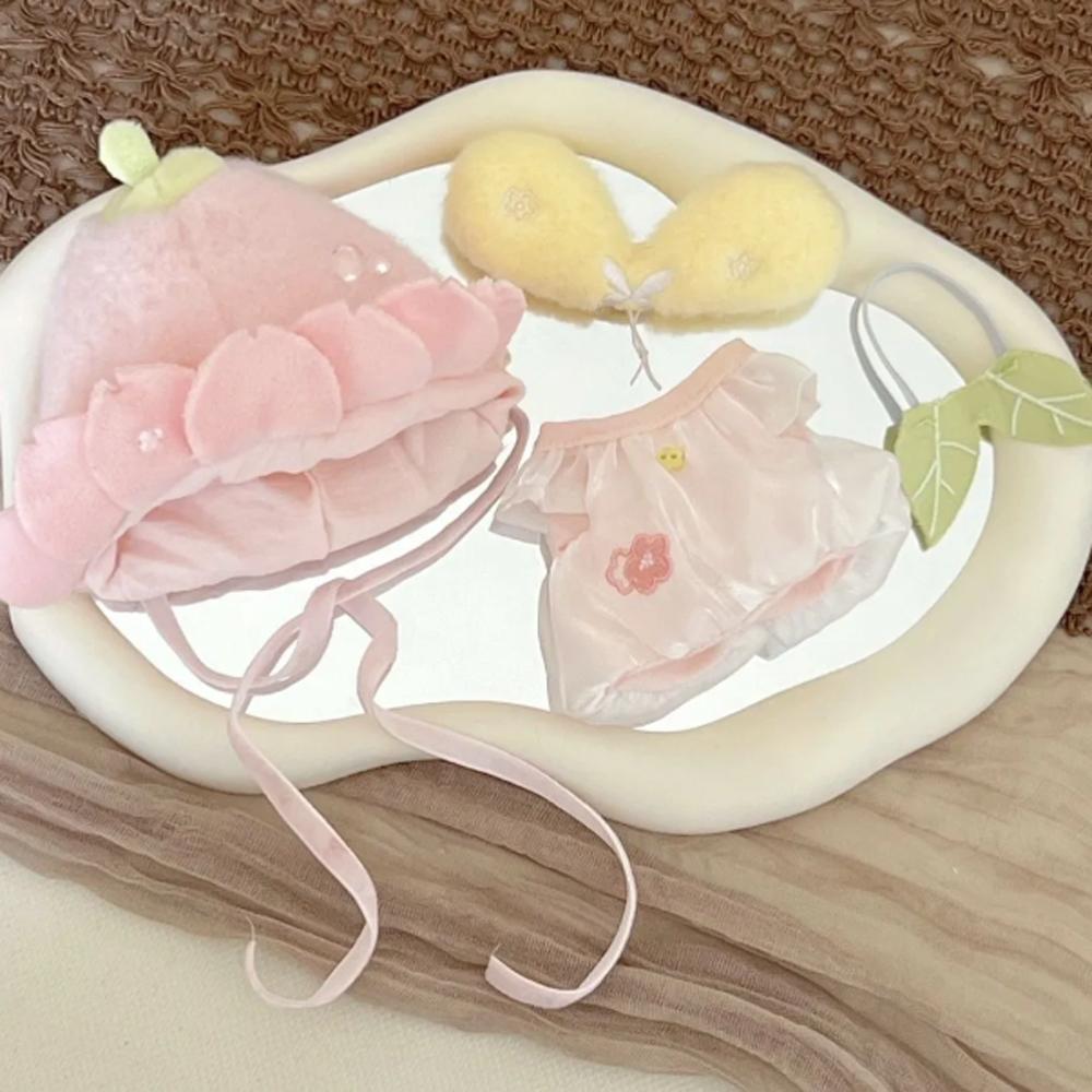Flower Hat 10cm Cotton Doll Clothes Dress Doll Dress Up Set Doll Clothes Outfit  Doll Accessories