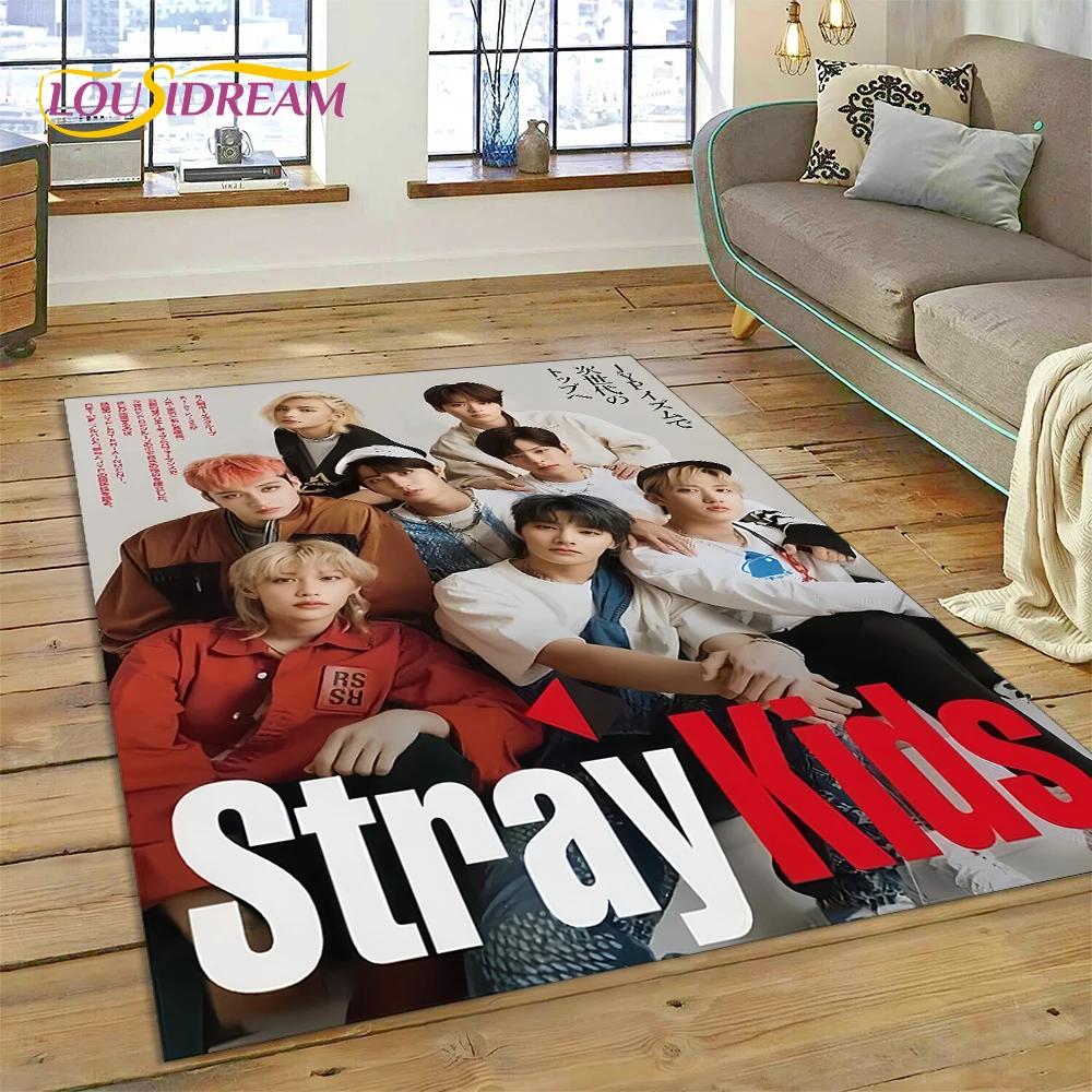HD Korea Kpop Stray Kids 3D Singer Carpet Rug for Bedroom Living Room Home Sofa Decoration,Children Game Large Decor Floor Mat