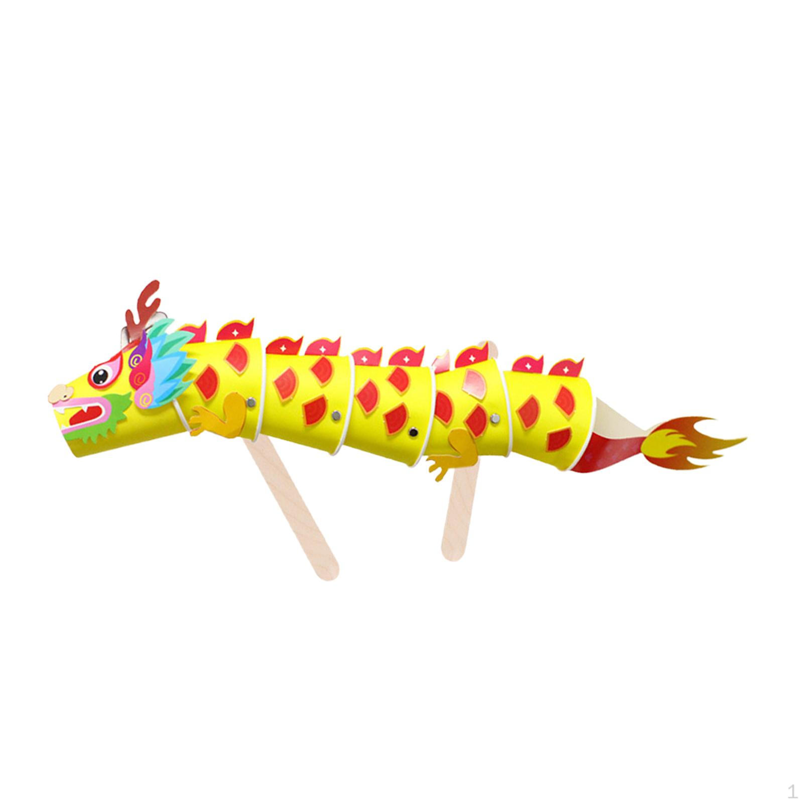 

Animal Paper Cup Model ,Festival Sticker Material set ,Whole ,Dragon Handcraft for жовтий