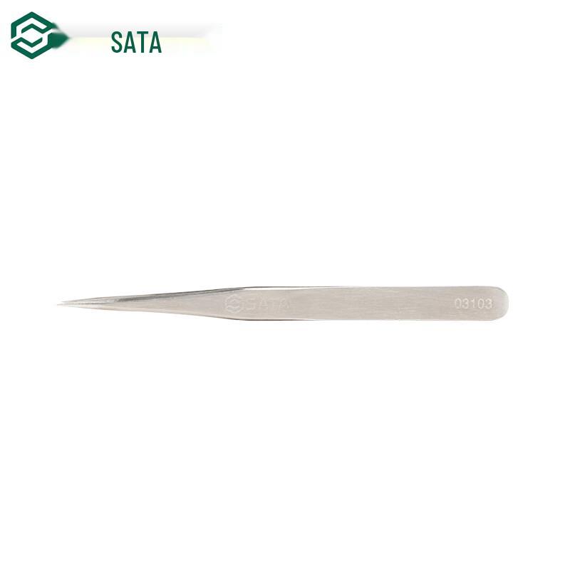 SATA Precision Point Tweezers 115mm Stainless Steel