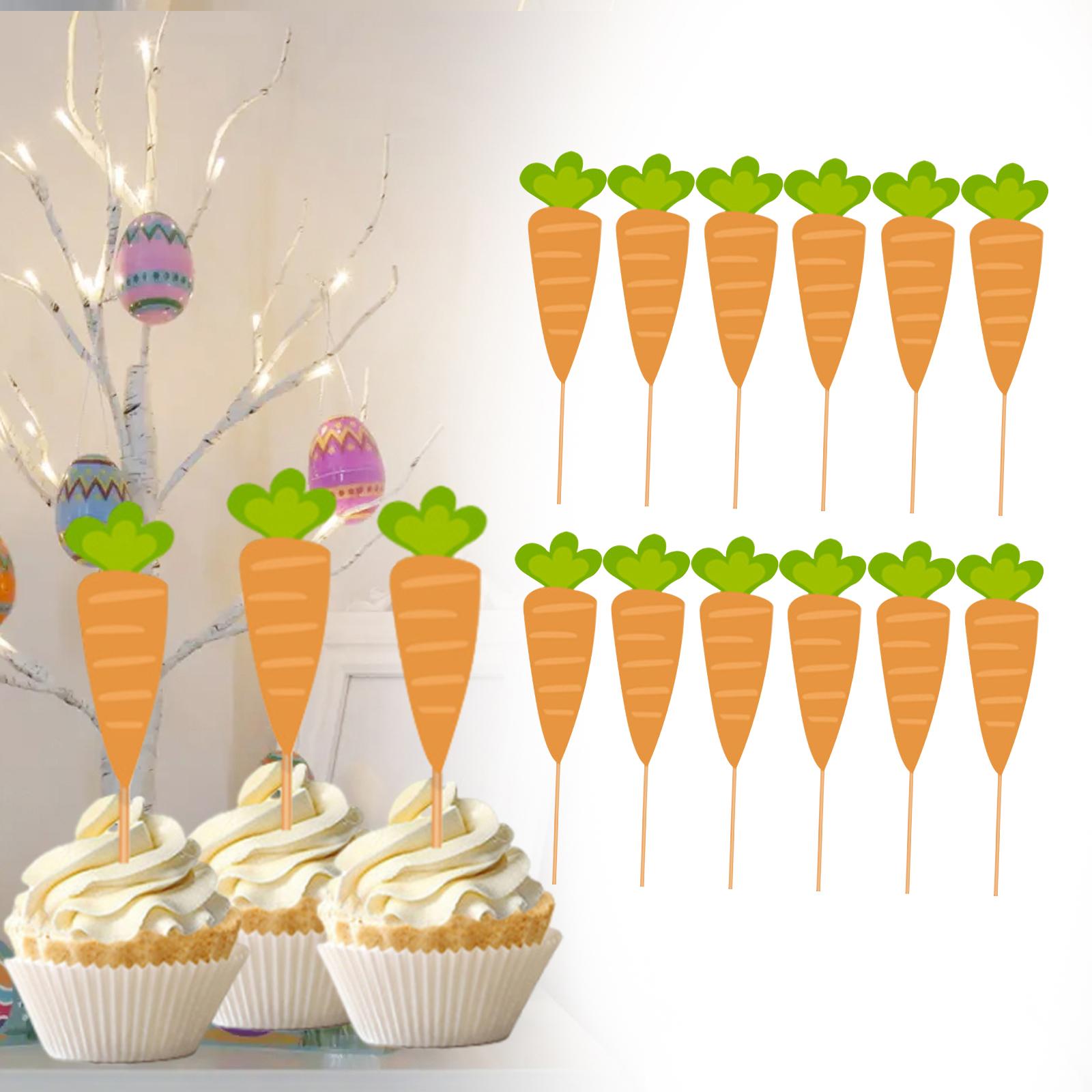 

12 Pieces Easter Cupcake Toppers Cake Toppers DIY Accessories Cakes Decoration for Baby Shower Celebration Spring Activities