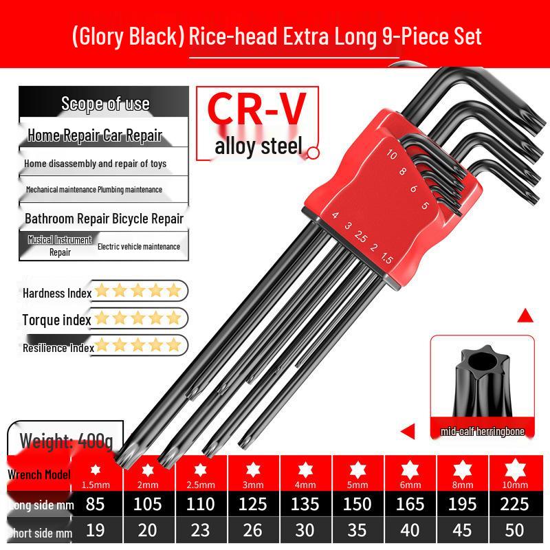 Colored Hex Wrench and Screwdriver Set - 6-Point, Multifunctional Tool with Extended Keys