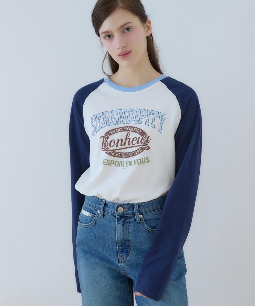 OURHOPE Serendipity Raglan T-Shirt - Navy