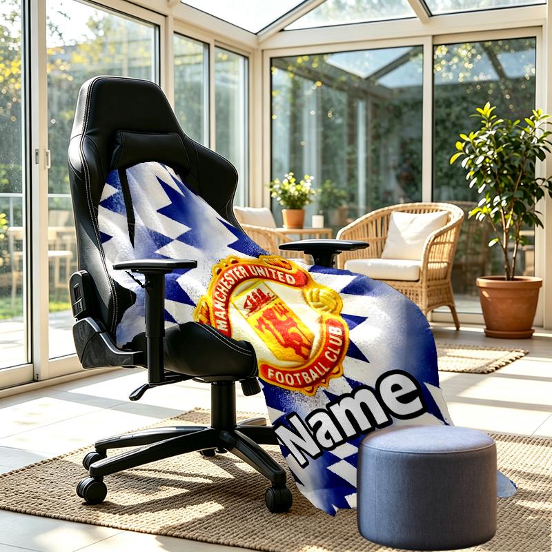 Custom Name Personalized Manchester United F.C Print Blankets, Home Decor, Bedroom, Sofa, Camping, Couch, Gifts for Birthday Christmas