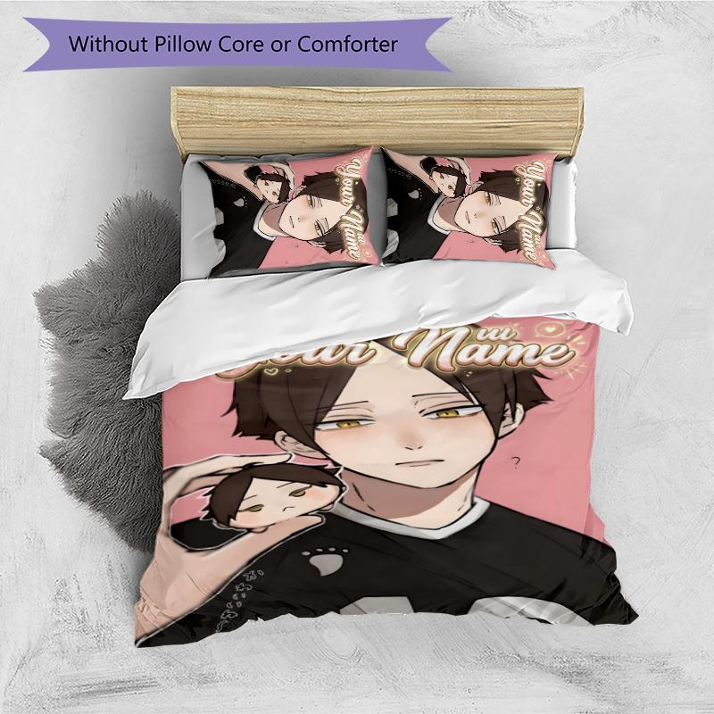 3pcs Rintaro Suna Cover Set - Personalized Name, HD Printed Bedding with 1 Cover and 2 Pillowcases - Perfect for Home Decor, Easy Care
