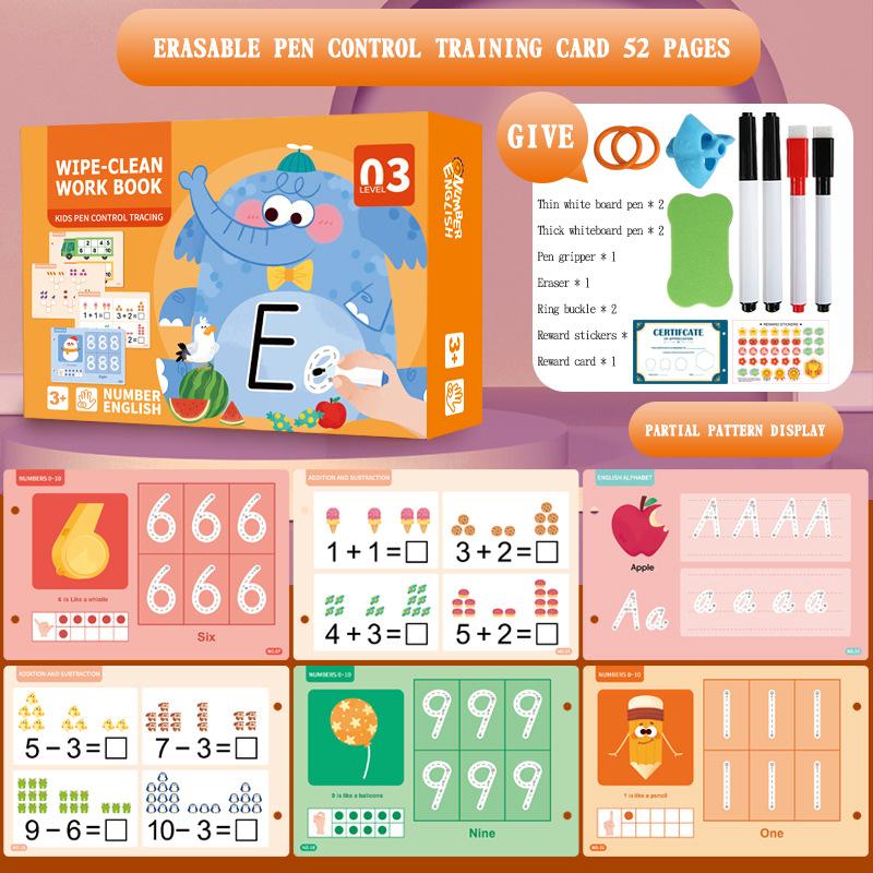 Handwriting Exercise Books Montessori Book for Kids Learning Activities Pen Control Training Early Educational Practice Copybook