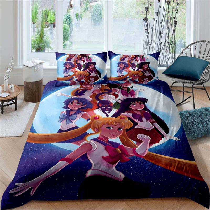Nuovo Set Biancheria da Letto Deluxe a Tre Pezzi del Cartone Animato Sailor Moon 2026, Include Biancheria da Letto Matrimoniale e King Size, Regalo Perfetto per le Feste