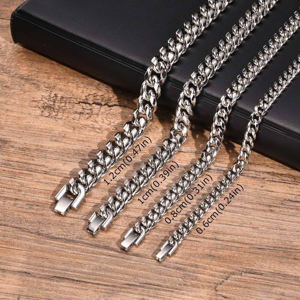 6-12MM Kubanische Kette Herren Armband, Wasserdicht Edelstahl Figaro Gliederkette Armband, Punk Schmuck Geschenke