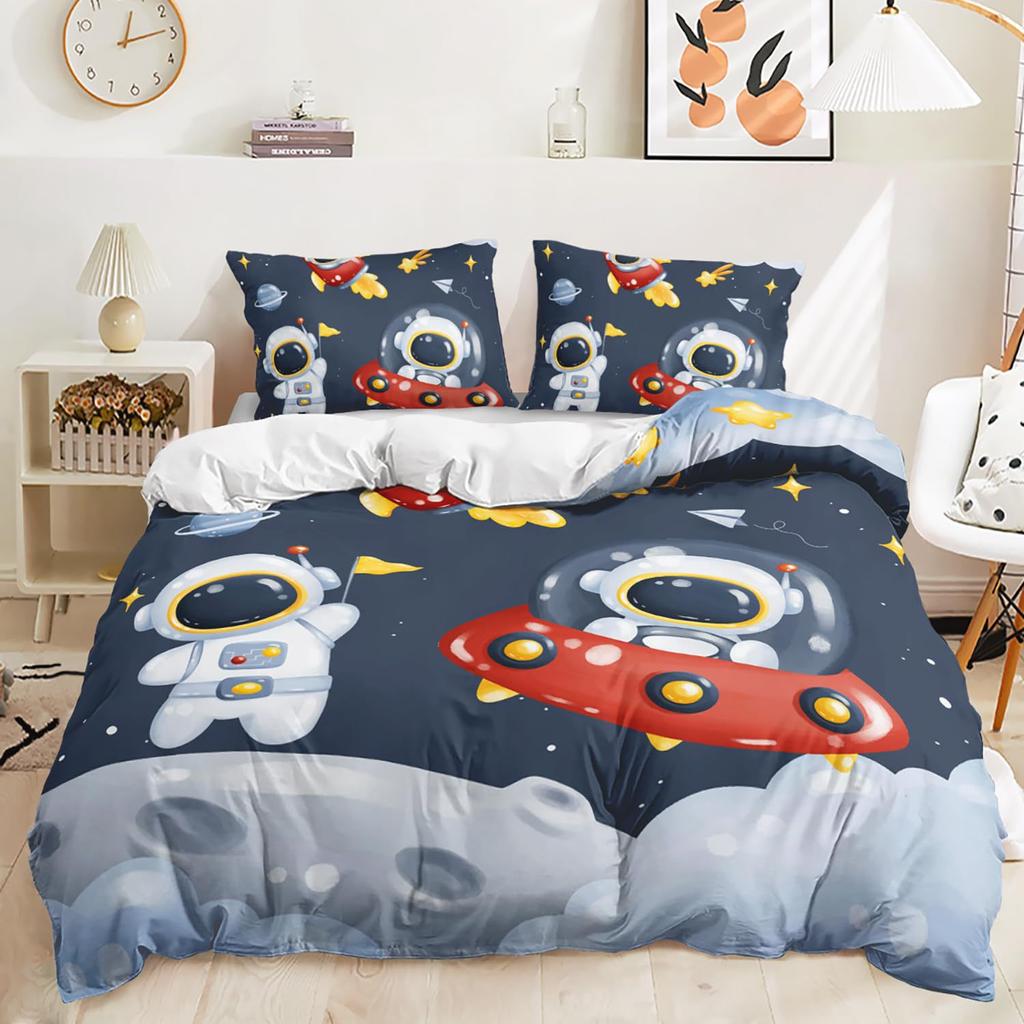 Cartoon Space Down Comforter Set Bedding Set Duvet Cover 3-piece Set