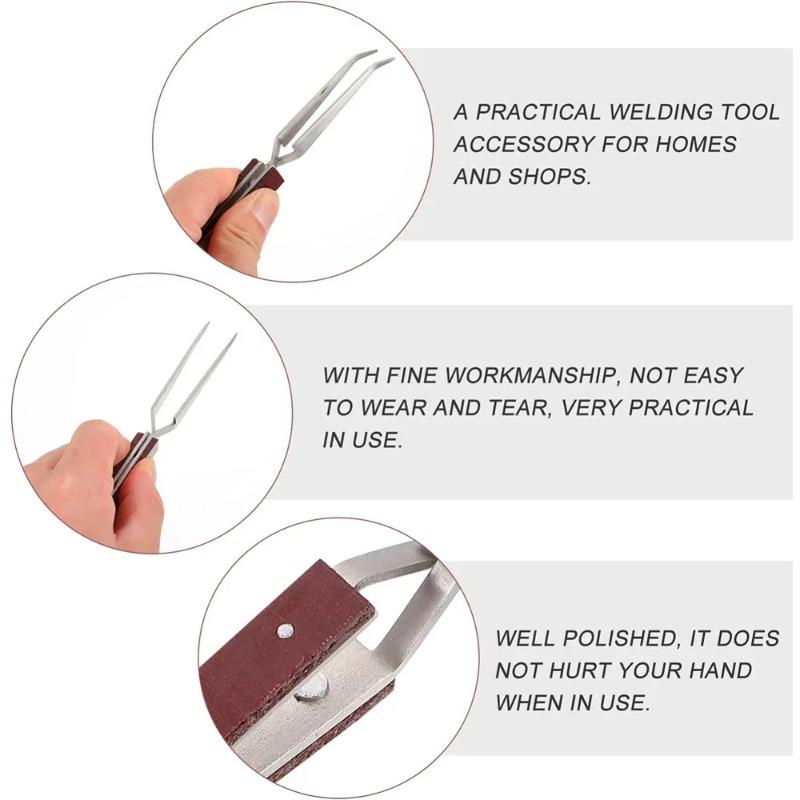 2 Pcs Soldering Tweezers Set 2 Pcs Cross Lock Solder Tweezers Jewelry Tweezersfor Jewelry Making, Welding, Repairing