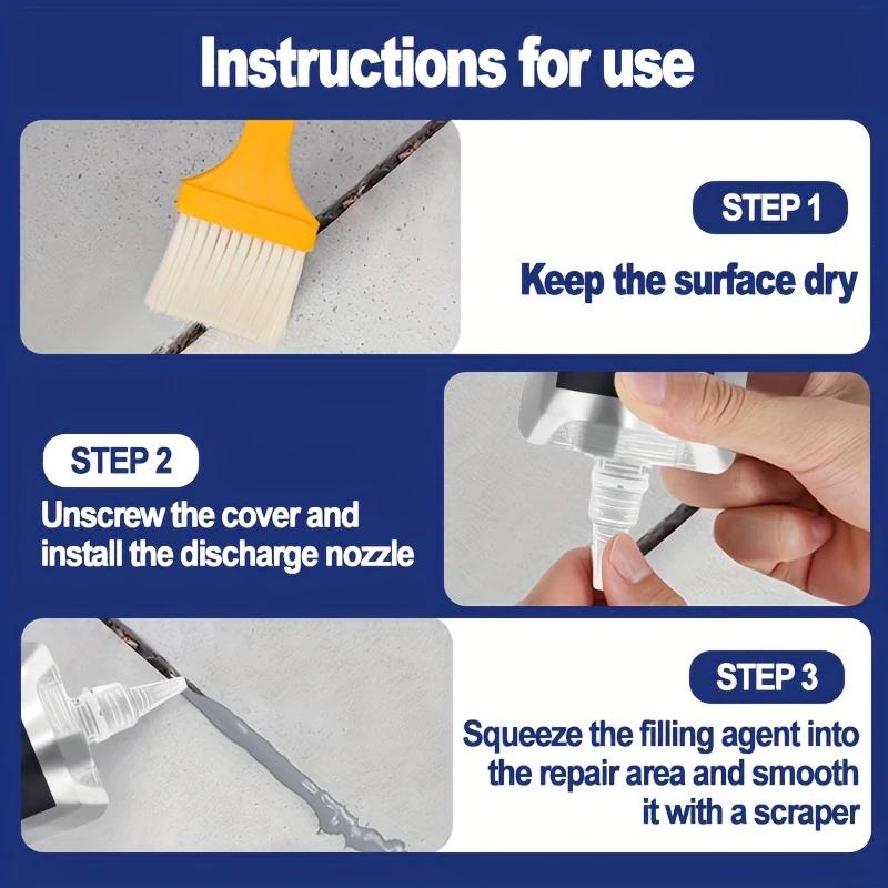 Quick-drying Self-leveling Concrete Repair Adhesive | Joint Sealant for Wall/roof/floor Leakproof Material Outdoor Tiles
