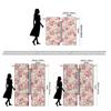Vintage Piece Set High Definition Digital Printed Curtain Pink Roses Floral Pattern Curtainhome Decoration Style With Rod Pocket Polyester