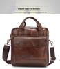 A4 Vertical Document Retro Men's Cowhide Crossbody Briefcase Shoulder Bag