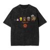 Jujutsu Kaisen Maki Zenin Graffiti-Stil Schriftzug Vintage Wash Print T-Shirt Herren 2026 Sommer Schwarz Übergroßes Tee Anime