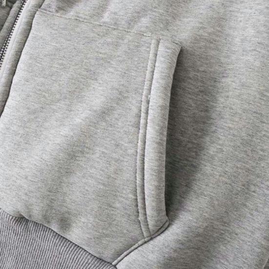 Fall Winter Men Coat Zip-up Long Sleeves Elastic Cuff Thick Plus Size Drawstring Plush Solid Color Loose Pockets Daily Sport Hoodie