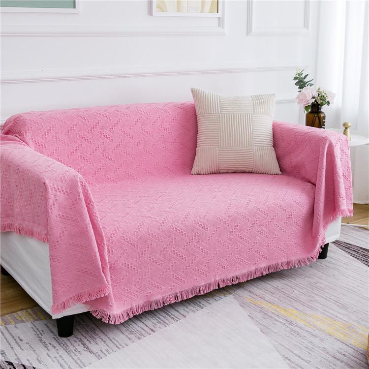 Simple and Suitable for All Seasons, Herringbone Grid, Lazy Sofa Towel, Outdoor Camping Blanket, Sofa Mat, Tablecloth