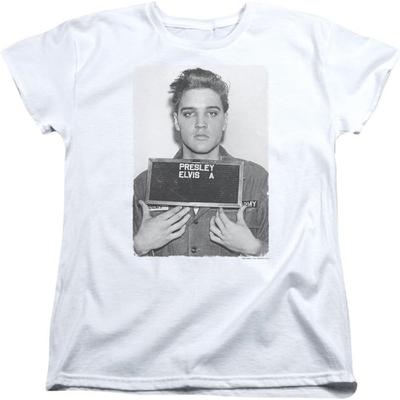 Elvis Presley - Womens Army Mug Shot T-Shirt, Size_ X-Large, Color_ White