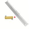 Steel Ruler Positioning Block Stop Carpentry Scriber Line Marking Gauge Ruler Woodworking Scriber Measuring Tool