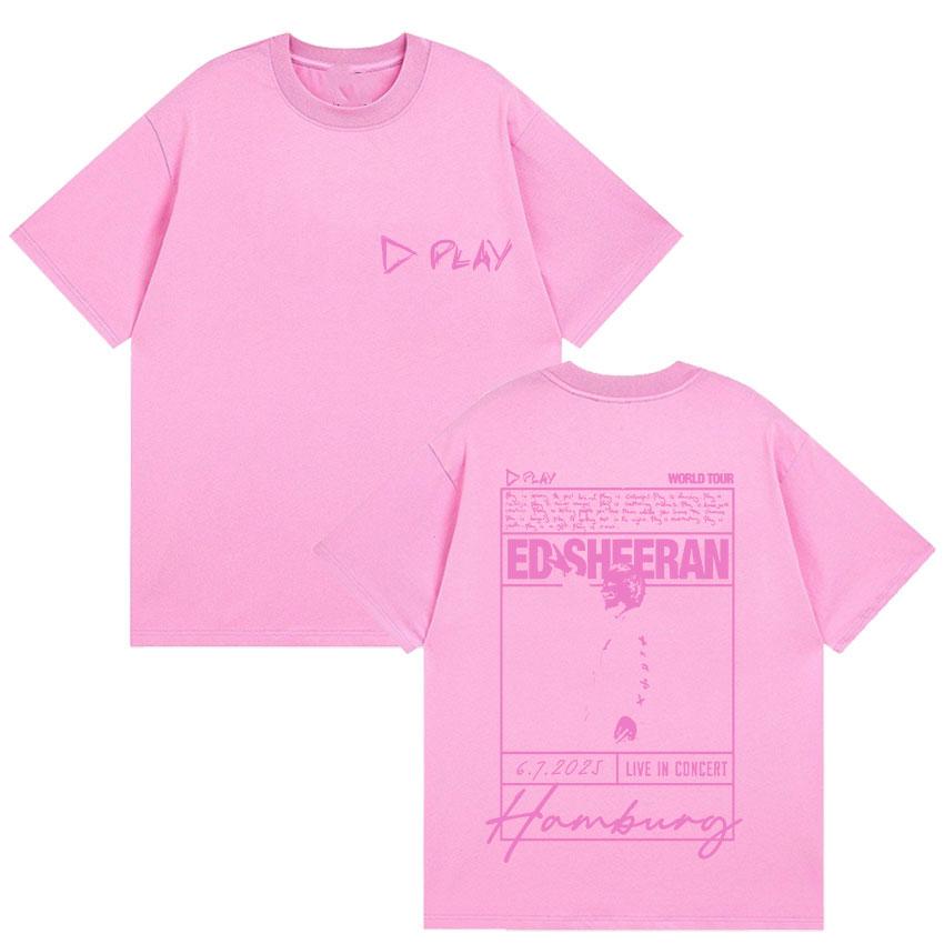 Rapper Ed Sheeran Play World Tour 2025 Fans Gift TShirt Mens Vintage Hip Hop Oversized T Shirt Man 100 Cotton Tees Streetwear